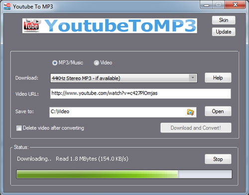 Screenshot for YouTube To MP3 3.0